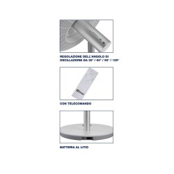 DC Ventilatore a piantana Airzeta Titanium Cordless - Termozeta